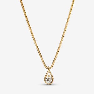 Gold Pandora Brilliance Lab-created 0.25 ct tw Diamond Lab-Created Diamond Necklaces | WYCBZU-203