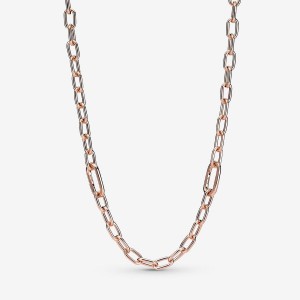 Rose Gold Plated Pandora ME Link Chain Necklaces | RZESKP-689