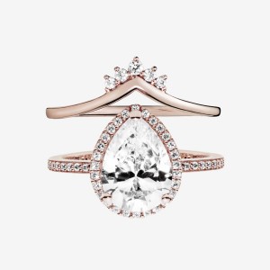 Rose Gold Plated Pandora Ring Sets | NXYQHE-423