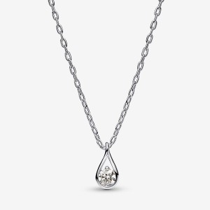 Sterling Silver Pandora Brilliance Lab-created 0.15 ct tw Diamond Chain Necklaces | PIKBOD-734