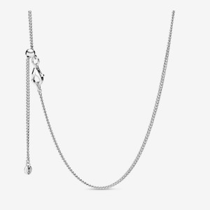 Sterling Silver Pandora Curb Chain Necklaces | DVGBOJ-061