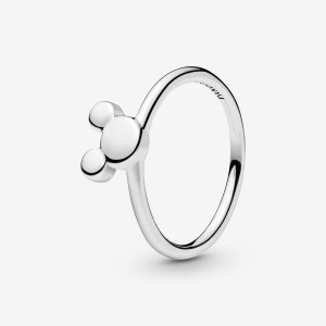 Sterling Silver Pandora Disney, Mickey Silhouette Stackable Rings | AFUQWK-465