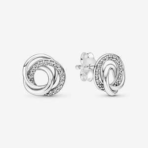 Sterling Silver Pandora Family Always Encircleds Stud Earrings | ELWZYS-157