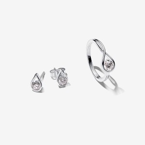 Sterling Silver Pandora Lab-created Diamond Styled Sets | JELBYV-180