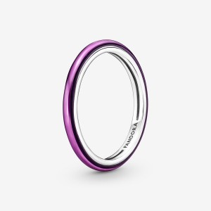 Sterling Silver Pandora ME Shocking Purple Stackable Rings | FJTLKY-108