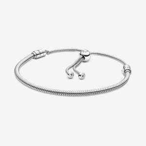 Sterling Silver Pandora Moments Snake Slider Charm Bracelets | AFRVDJ-310