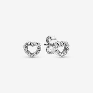 Sterling Silver Pandora Open Hearts Stud Earrings | JKIEDG-406