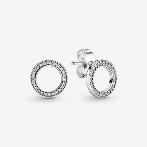 Sterling Silver Pandora Sparkling Circles Stud Earrings | SKILND-583