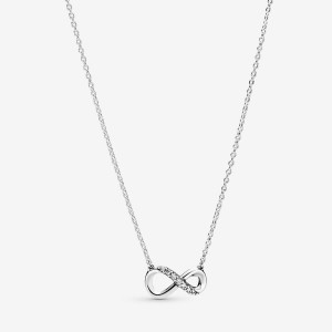 Sterling Silver Pandora Sparkling Infinity Collier Pendant Necklaces | CEPOYL-950