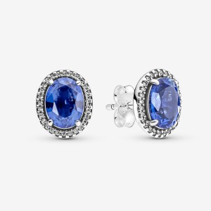 Sterling Silver Pandora Sparkling Statement Halos Stud Earrings | WCAGKH-590