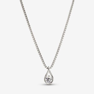 White Gold Pandora Brilliance 0.25 ct tw Necklaces | VCTQIX-346