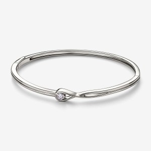 White Gold Pandora Brilliance 0.25 ct tw Bangle Bracelets | WKGZFO-025