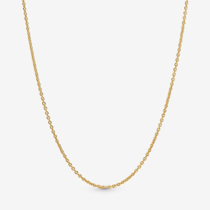 Gold Plated Pandora Classic Cable Chain Necklaces | GRTUPC-091