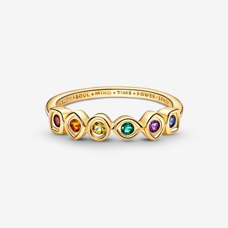 Gold Plated Pandora Marvel The Avengers Infinity Stones Pinky Rings | ZDYGBO-234