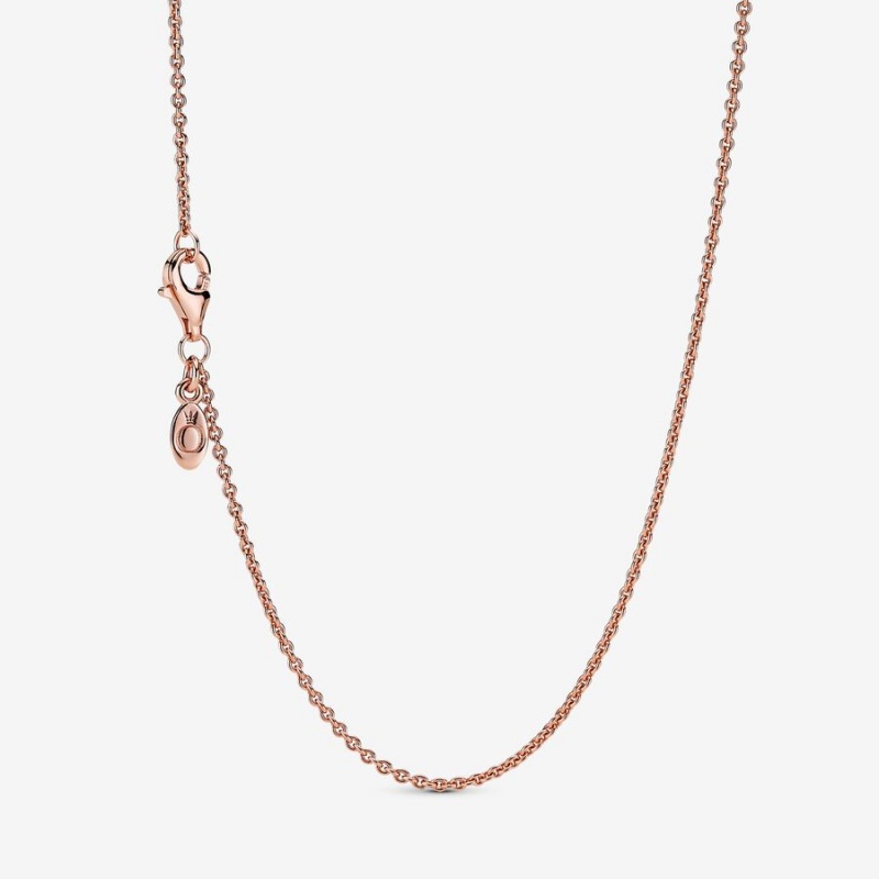 Rose Gold Plated Pandora Classic Cable Chain Necklaces | OBVSJD-043