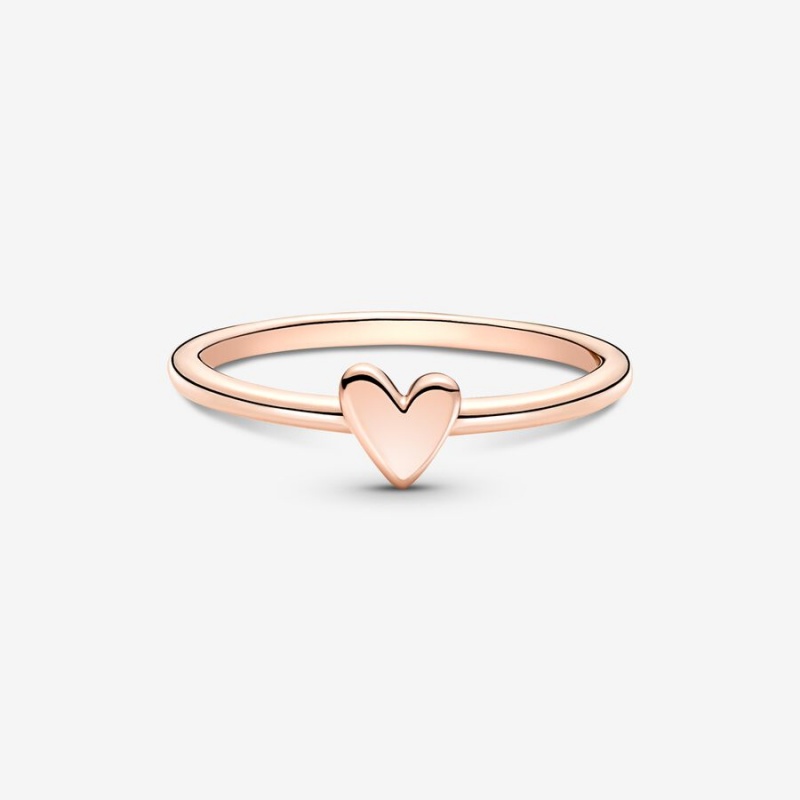 Rose Gold Plated Pandora Freehand Heart & Promise Rings | FHRQKP-097