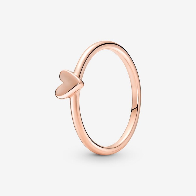 Rose Gold Plated Pandora Freehand Heart & Promise Rings | FHRQKP-097