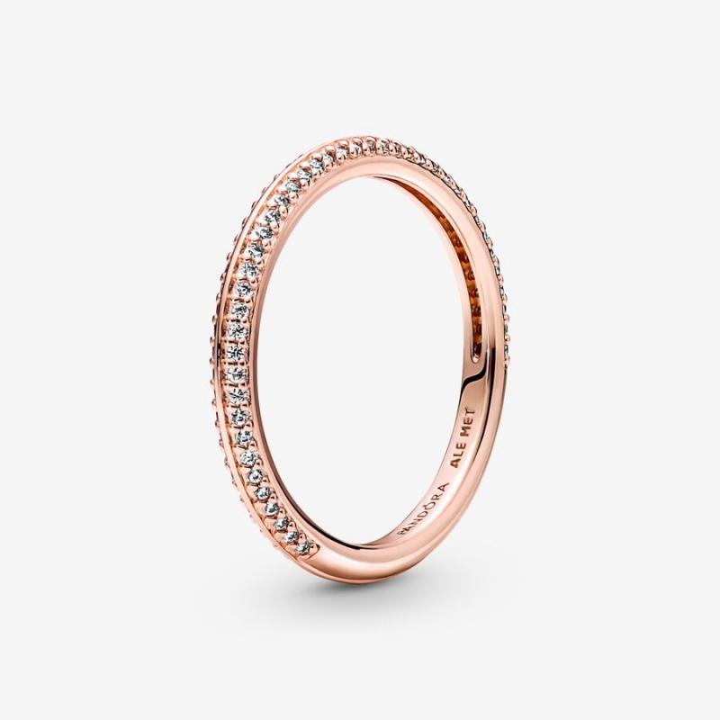 Rose Gold Plated Pandora Ring Sets | AGBZVE-351