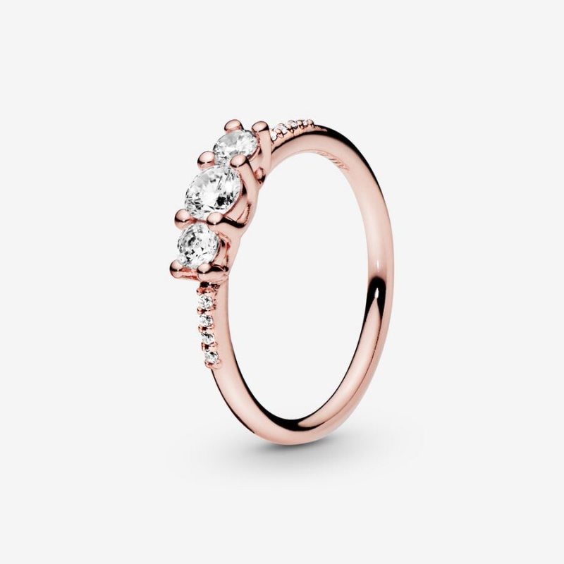 Rose Gold Plated Pandora Ring Sets | FZGQMT-071