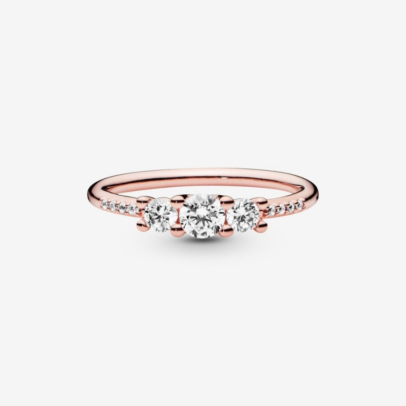 Rose Gold Plated Pandora Ring Sets | FZGQMT-071