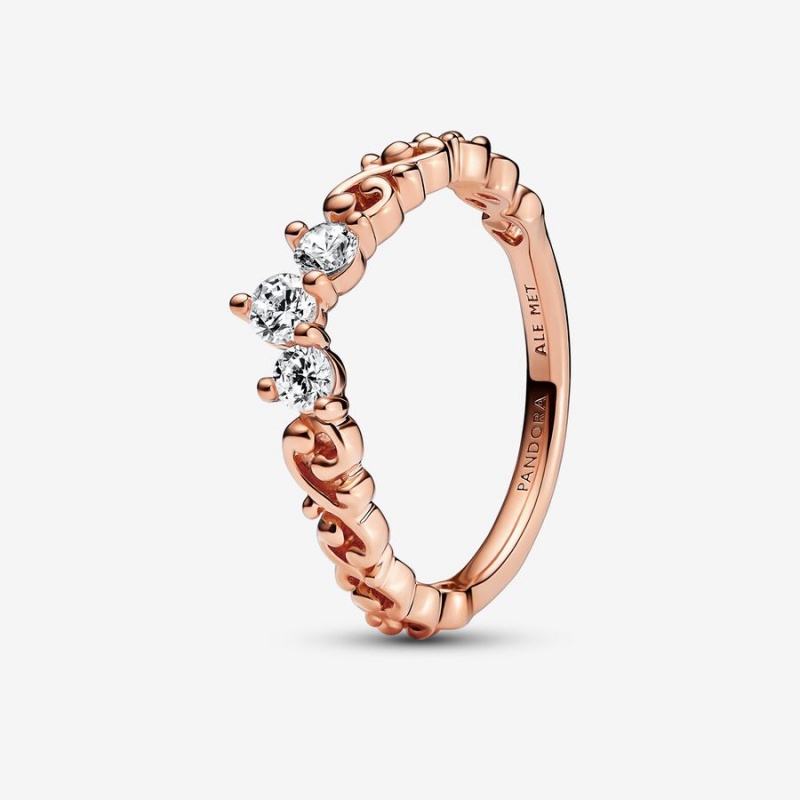 Rose Gold Plated Pandora Ring Sets | SUZNFW-970