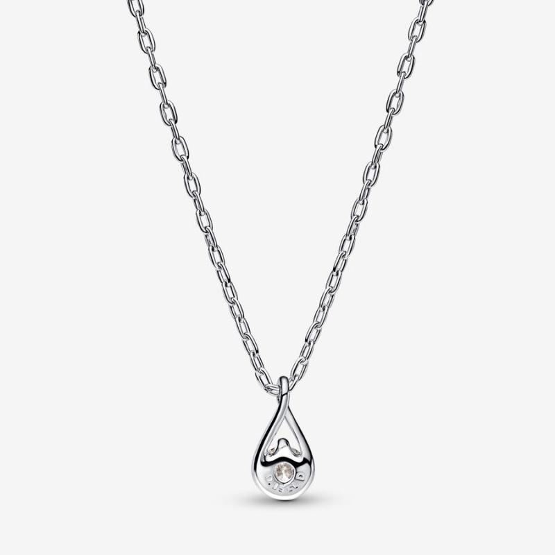 Sterling Silver Pandora Brilliance Lab-created 0.15 ct tw Diamond Chain Necklaces | PIKBOD-734