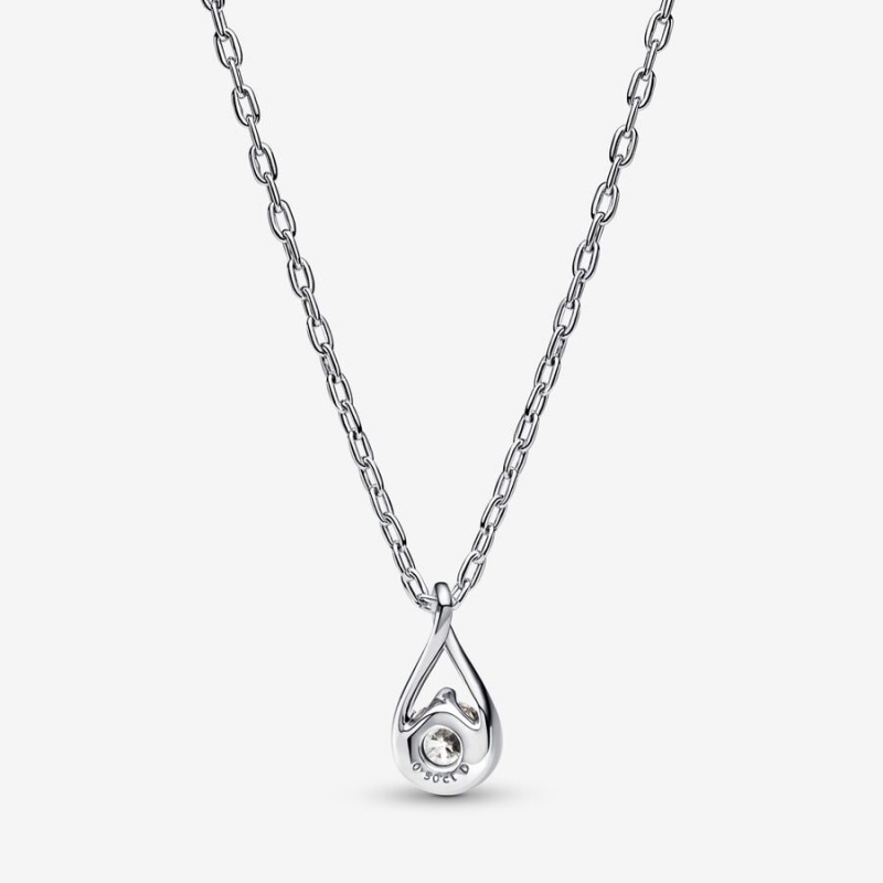 Sterling Silver Pandora Brilliance Lab-created 0.50 ct tw Diamond Lab-Created Diamond Necklaces | WGQNDM-942