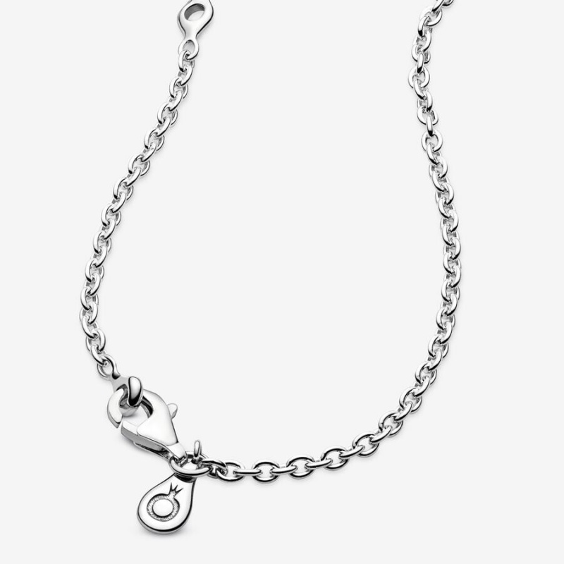 Sterling Silver Pandora Cable Chain Necklaces | UWKAPT-513