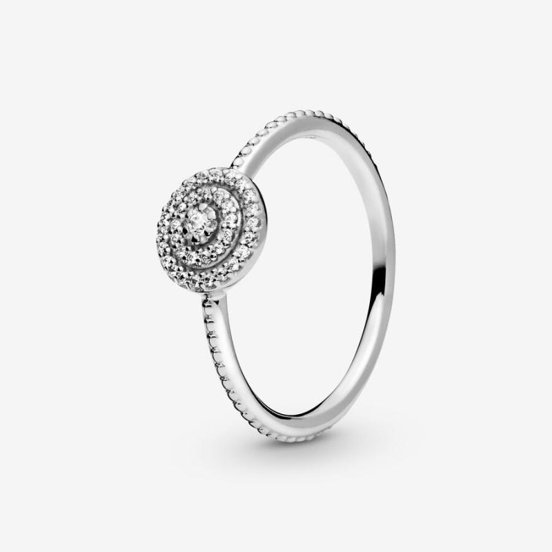 Sterling Silver Pandora Elegant Sparkle Statement Rings | AGMZTF-943