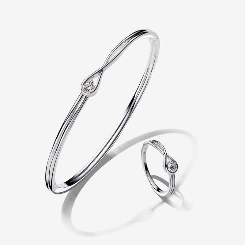 Sterling Silver Pandora Lab-created Diamond Styled Sets | KEPYLF-617