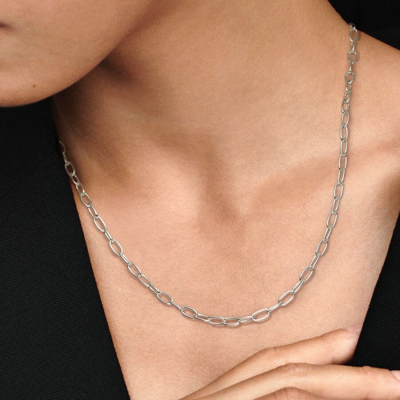 Sterling Silver Pandora Link Chain Necklaces | FOVBAM-253