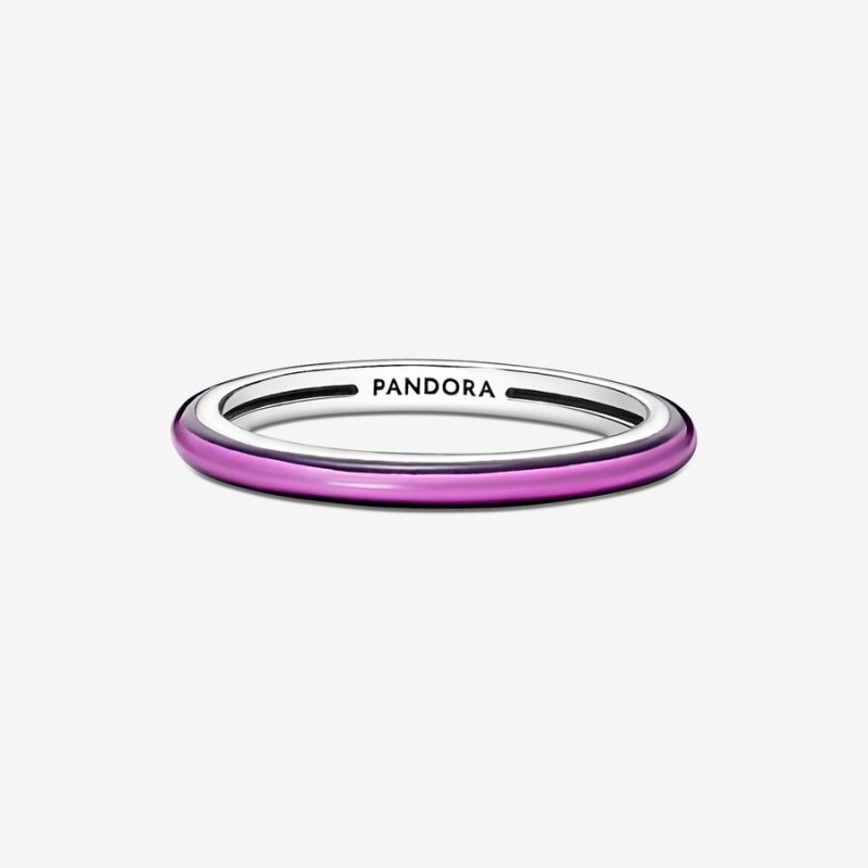 Sterling Silver Pandora ME Shocking Purple Stackable Rings | FJTLKY-108