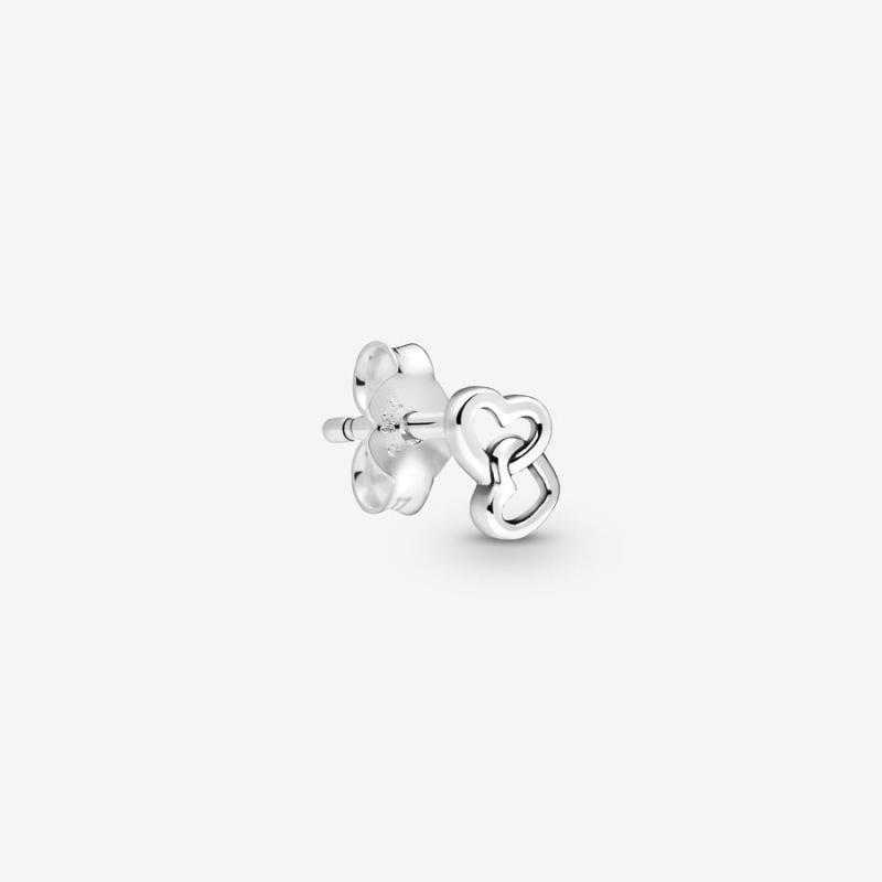 Sterling Silver Pandora MEed Hearts Single Stud Earrings | GZLXKW-820