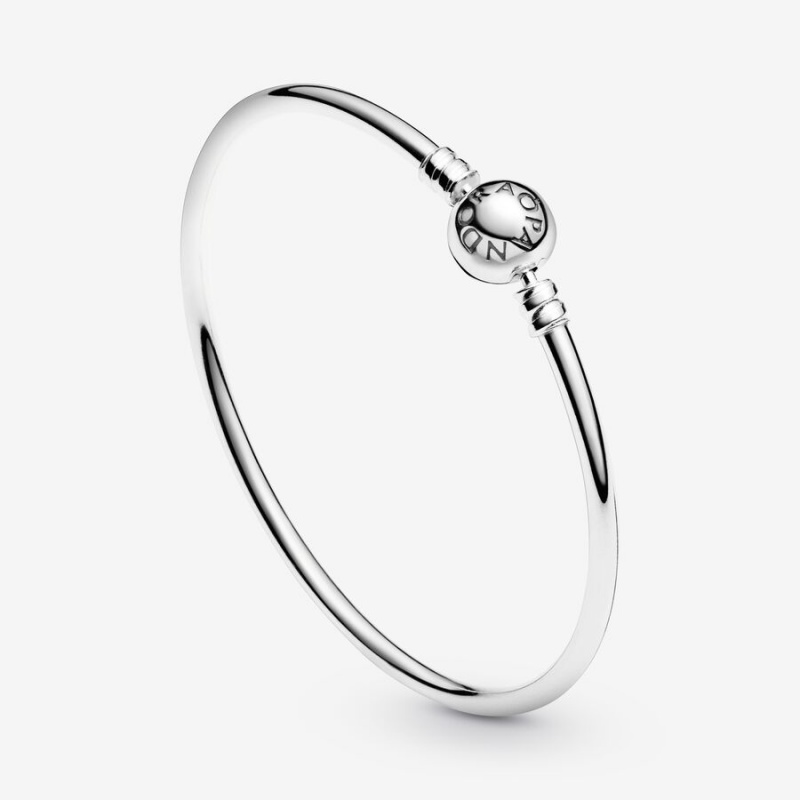 Sterling Silver Pandora Moments Bangle Charm Bracelets | VKGLJA-046