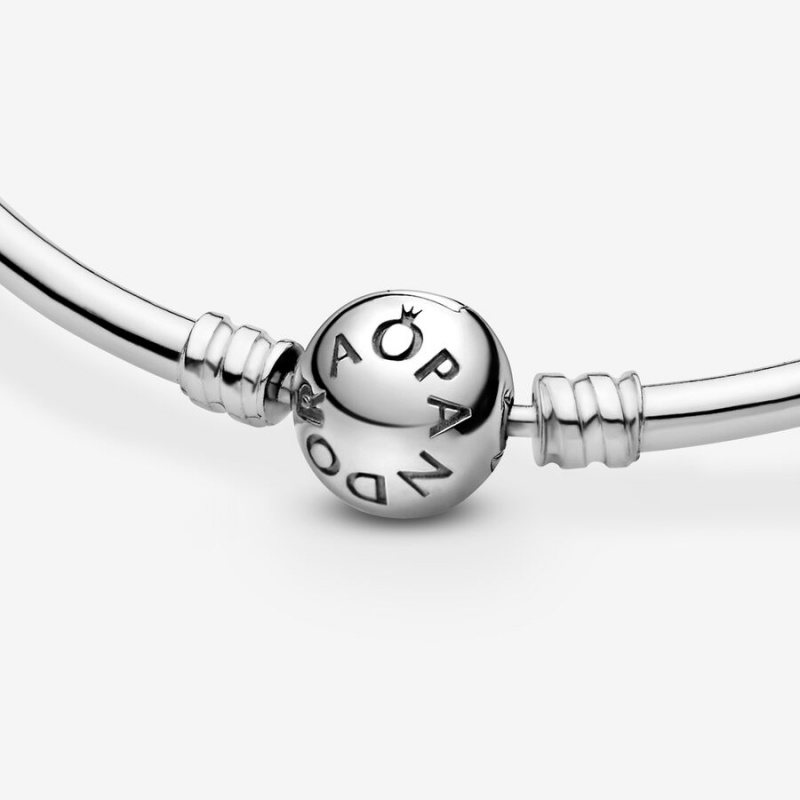 Sterling Silver Pandora Moments Bangle Charm Bracelets | VKGLJA-046