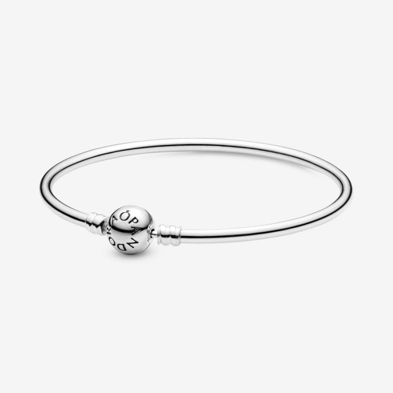 Sterling Silver Pandora Moments Bangle Charm Bracelets | VKGLJA-046