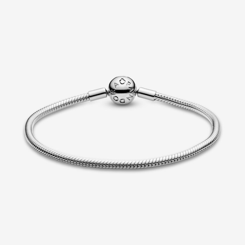 Sterling Silver Pandora Moments Snake Charm Bracelets | UBYMEJ-803