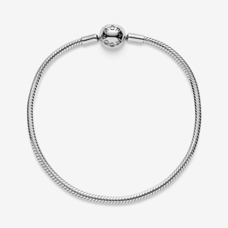 Sterling Silver Pandora Moments Snake Charm Bracelets | UBYMEJ-803