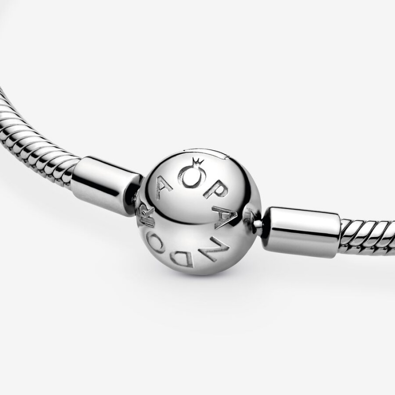 Sterling Silver Pandora Moments Snake Charm Bracelets | UBYMEJ-803