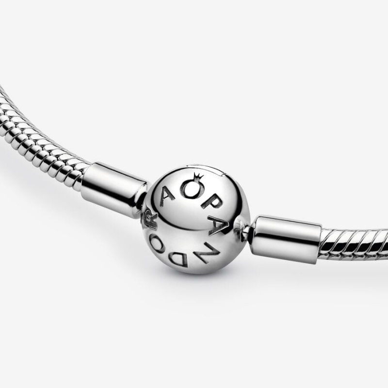 Sterling Silver Pandora Moments Snake Chain Necklaces | ZIHYJX-627