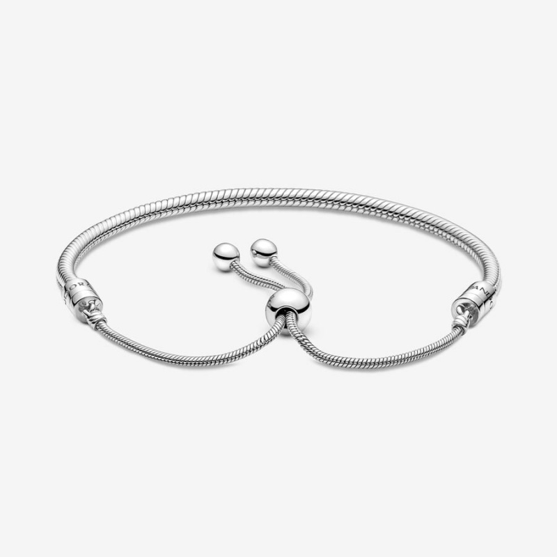 Sterling Silver Pandora Moments Snake Slider Charm Bracelets | AFRVDJ-310