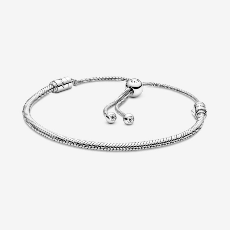 Sterling Silver Pandora Moments Snake Slider Charm Bracelets | AFRVDJ-310