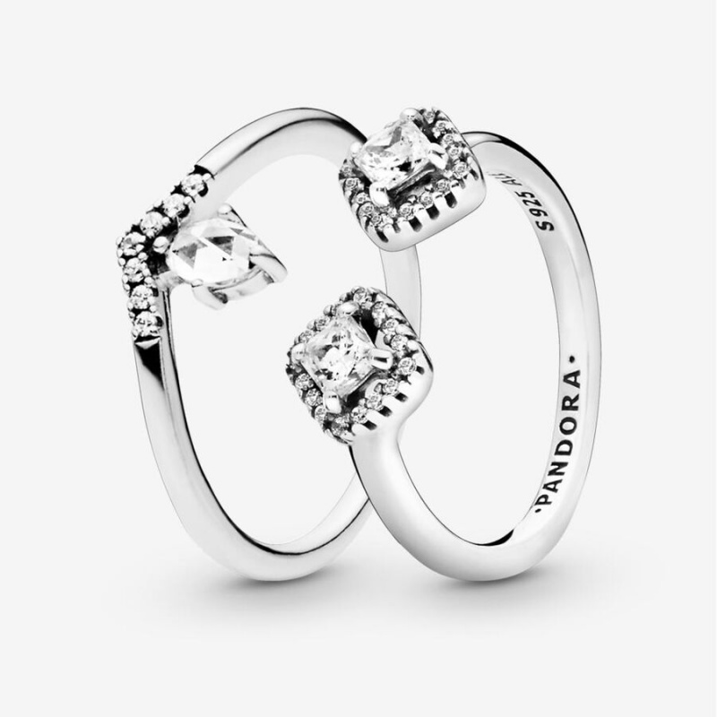 Sterling Silver Pandora Ring Sets | FSAMIT-456