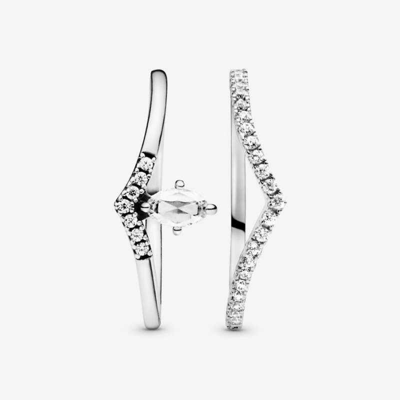 Sterling Silver Pandora Ring Sets | WAOXFH-738