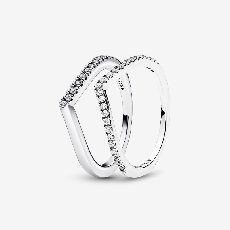 Sterling Silver Pandora Ring Sets | ZAQYUD-047