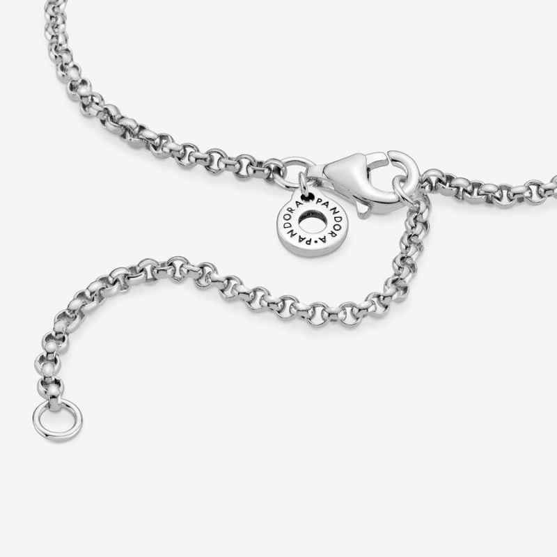 Sterling Silver Pandora Rolo Chain Necklaces | TWBIYN-524