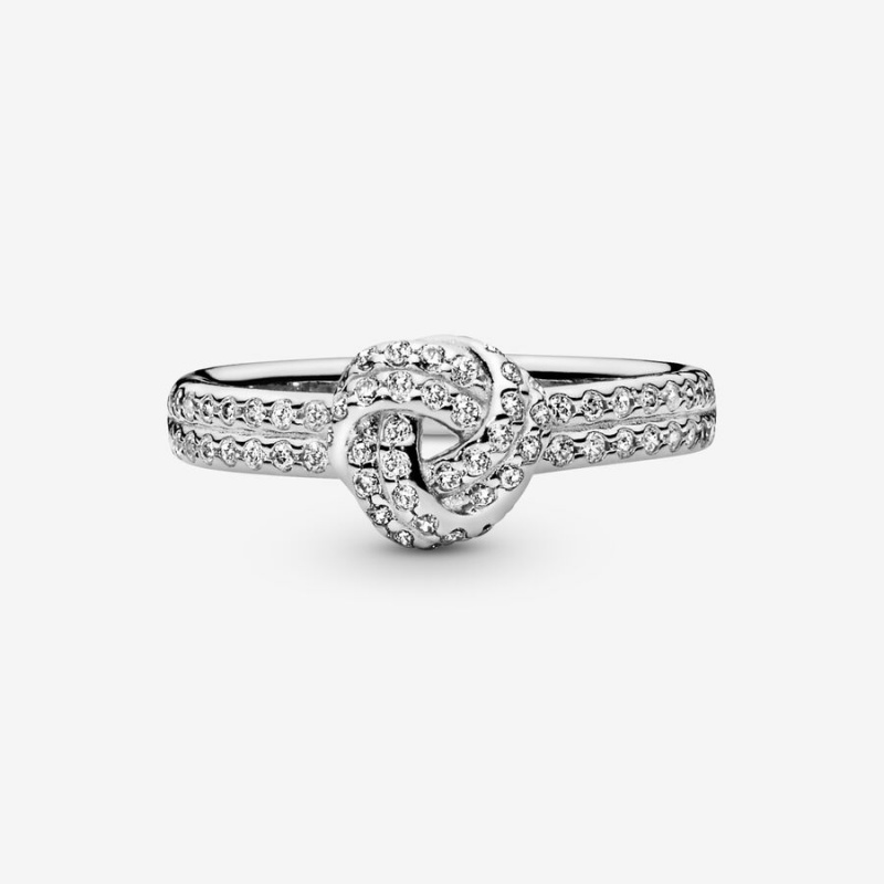 Sterling Silver Pandora Shimmering Knot Heart & Promise Rings | QRNPKJ-423