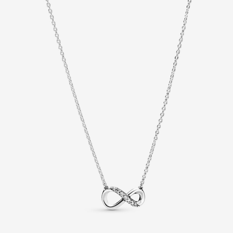 Sterling Silver Pandora Sparkling Infinity Collier Pendant Necklaces | CEPOYL-950