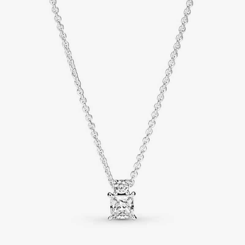 Sterling Silver Pandora Sparkling Snowflake Pendant Necklace Pendant Necklaces | NRYHCZ-245