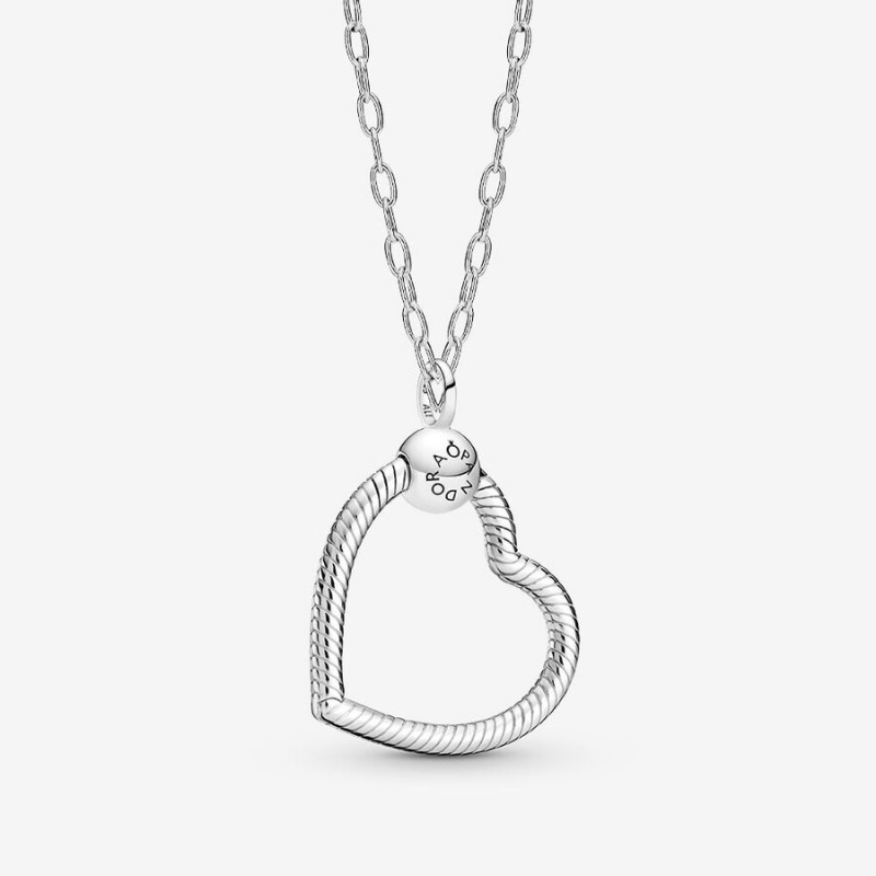 Sterling Silver Pandora Square Sparkle Halo Necklace Chain Necklaces | WOVUPL-283